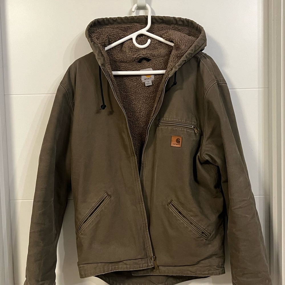 Carhartt Sherpa Lined Sandstone Sierra Jacket - Medium